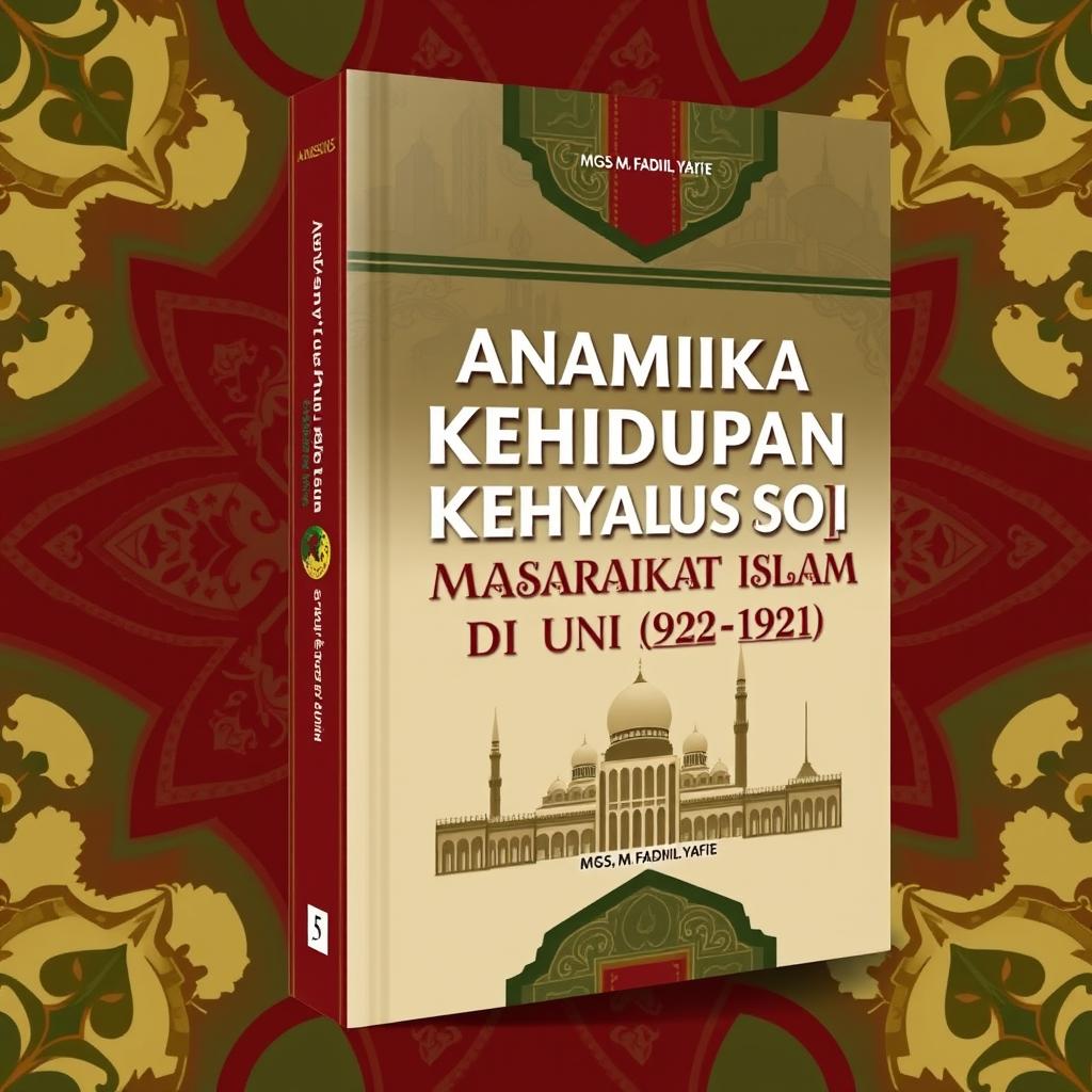 Design a book cover for the Indonesian title 'Analisis Dinamika Kehidupan Sosial Masyarakat Islam di Uni Soviet (1922-1991)' by Mgs