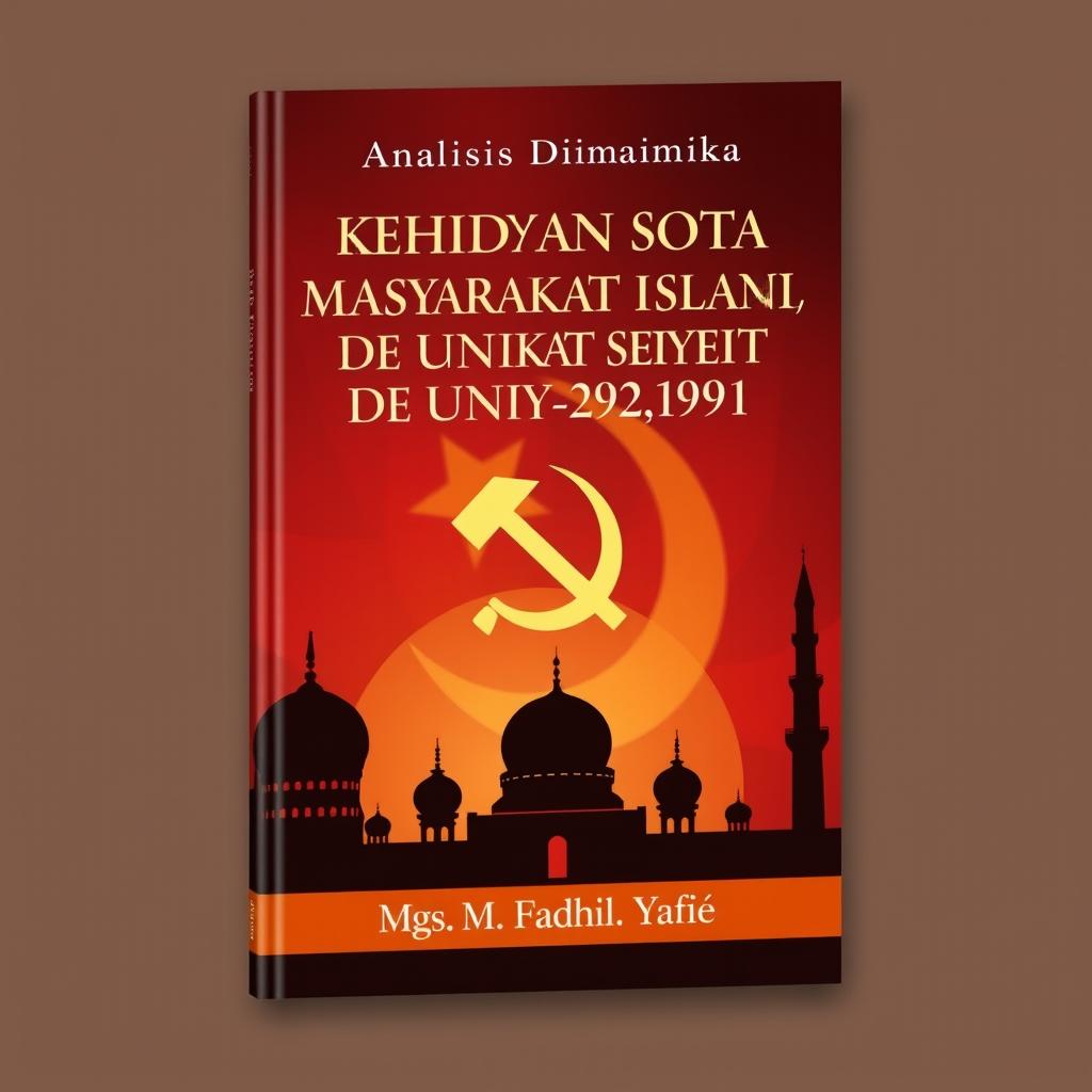 A book cover design for a title in Indonesian language: 'Analisis Dinamika Kehidupan Sosial Masyarakat Islam di Uni Soviet (1922-1991)' by Mgs