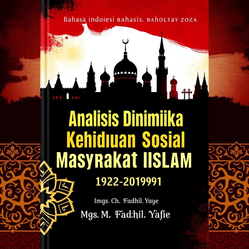 A book cover design for a Bahasa Indonesia book titled 'Analisis Dinamika Kehidupan Sosial Masyarakat Islam di Uni Soviet (1922-1991)', by Mgs