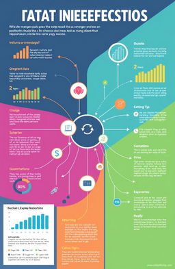 A visually engaging infographic that illustrates complex relationships and data connections