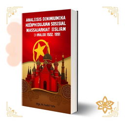 A book cover design for a Indonesian book titled 'Analisis Dinamika Kehidupan Sosial Masyarakat Islam di Uni Soviet (1922-1991)' by Mgs