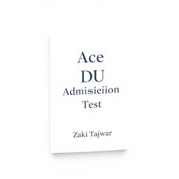 A minimalistic book cover design for 'Ace the DU Admission Test' by Zaki Tajwar