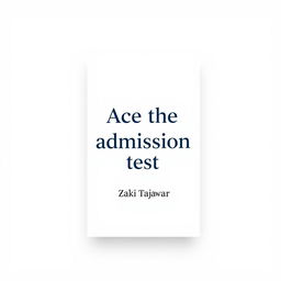 A minimalistic book cover design for 'Ace the DU Admission Test' by Zaki Tajwar