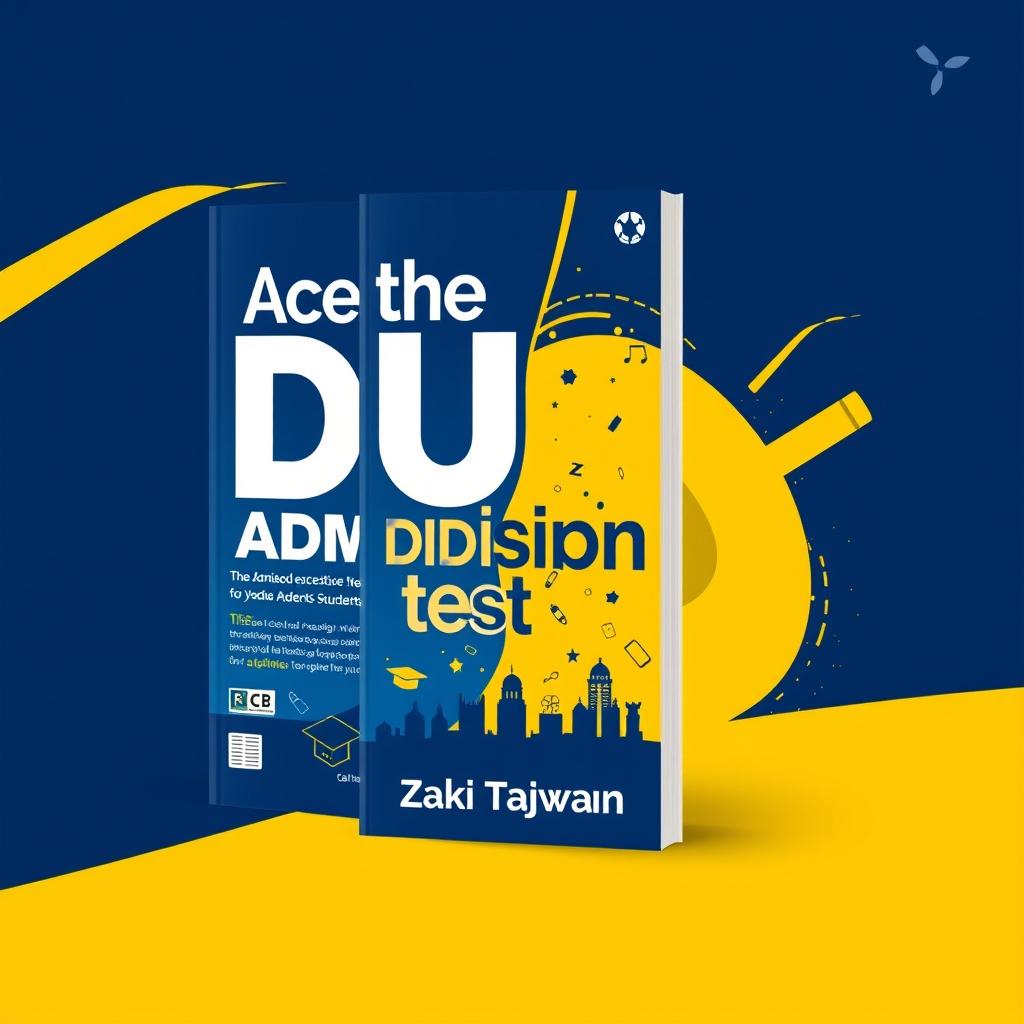 An eye-catching book cover design for 'Ace the DU Admission Test' by Zaki Tajwar, tailored for admission students