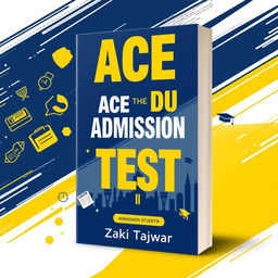 An eye-catching book cover design for 'Ace the DU Admission Test' by Zaki Tajwar, tailored for admission students