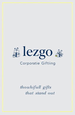 A sleek and modern corporate brochure cover for 'Lezgo Corporate Gifting'