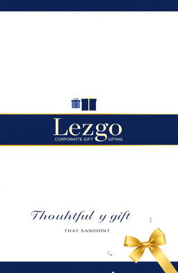 A sleek and modern corporate brochure cover for 'Lezgo Corporate Gifting'