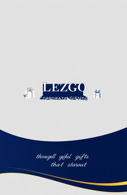 A sleek and modern corporate brochure cover for 'Lezgo Corporate Gifting'
