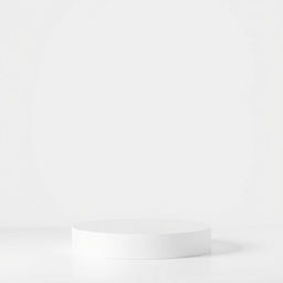 A very thin white podium appearing on a completely white background