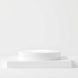 A very thin white podium appearing on a completely white background