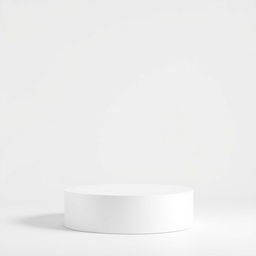 A very thin white podium appearing on a completely white background