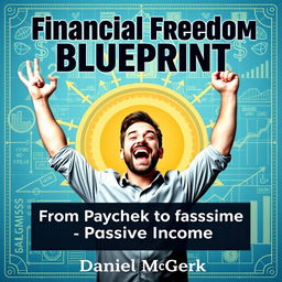 A vibrant blueprint-themed background with intricate designs showcasing financial symbols like dollar signs, arrows indicating growth, and charts