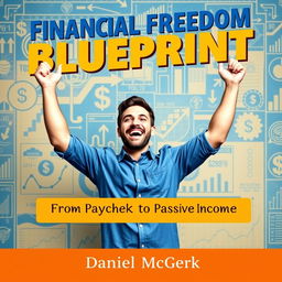 A vibrant blueprint-themed background with intricate designs showcasing financial symbols like dollar signs, arrows indicating growth, and charts