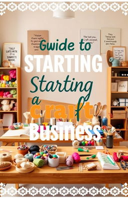 A professional and creative book cover design for 'Guide to Starting a Craft Business'
