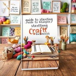 A professional and creative book cover design for 'Guide to Starting a Craft Business'