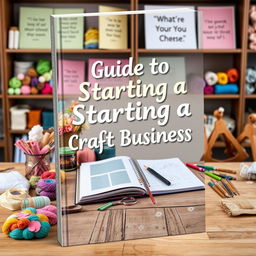 A professional and creative book cover design for 'Guide to Starting a Craft Business'