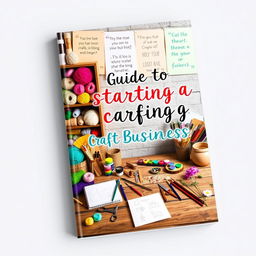A professional and creative book cover design for 'Guide to Starting a Craft Business'
