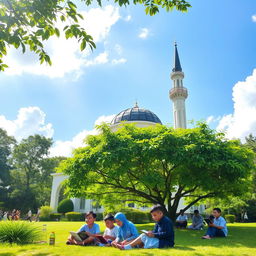 A picturesque scene at the TPA (Taman Pendidikan Al-Qur'an Al-Hadist) mosque, nestled in a lush natural setting