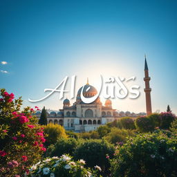 A beautifully detailed image featuring the words "Al Quds" in elegant calligraphy