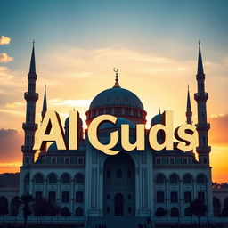 An artistic representation featuring the text "Al Quds" prominently displayed, integrated beautifully into the design