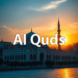 An artistic representation featuring the text "Al Quds" prominently displayed, integrated beautifully into the design