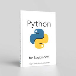 A cool, minimalistic book cover design for a Python beginner book