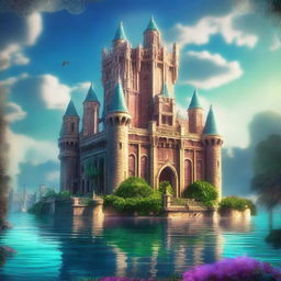 A high-quality digital art image portraying the enchanting Atlantis Castle