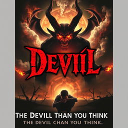 A haunting devil-themed terror movie poster that captures the essence of fear and the supernatural