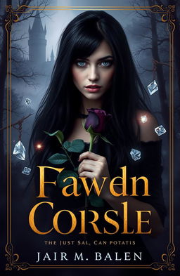 A book cover featuring a mysterious female figure with long black hair that fades into shadows, reflecting the dark side of her character