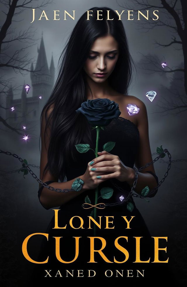 A book cover featuring a mysterious female figure with long black hair that fades into shadows, reflecting the dark side of her character