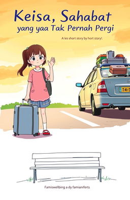 A cover illustration for a short story titled "Keisa, Sahabat yang Tak Pernah Pergi"