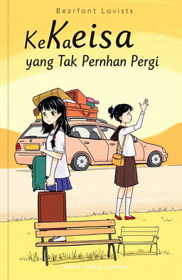 A cover illustration for a short story titled 'Keisa, Sahabat yang Tak Pernah Pergi'