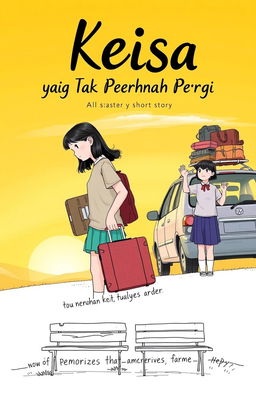 A cover illustration for a short story titled 'Keisa, Sahabat yang Tak Pernah Pergi'