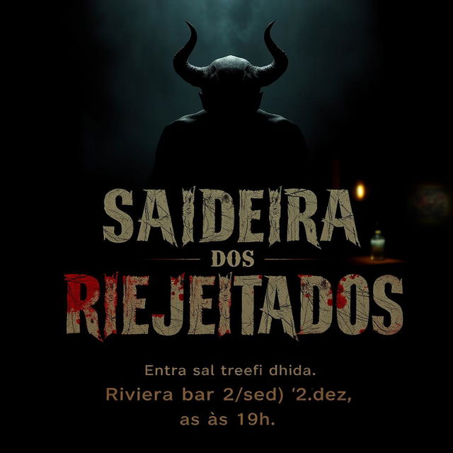 A chilling and atmospheric movie poster for a horror film titled 'Saideira dos Rejeitados'