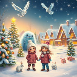 A delightful winter scene titled 'The Christmas Star' set in a magical Christmas town
