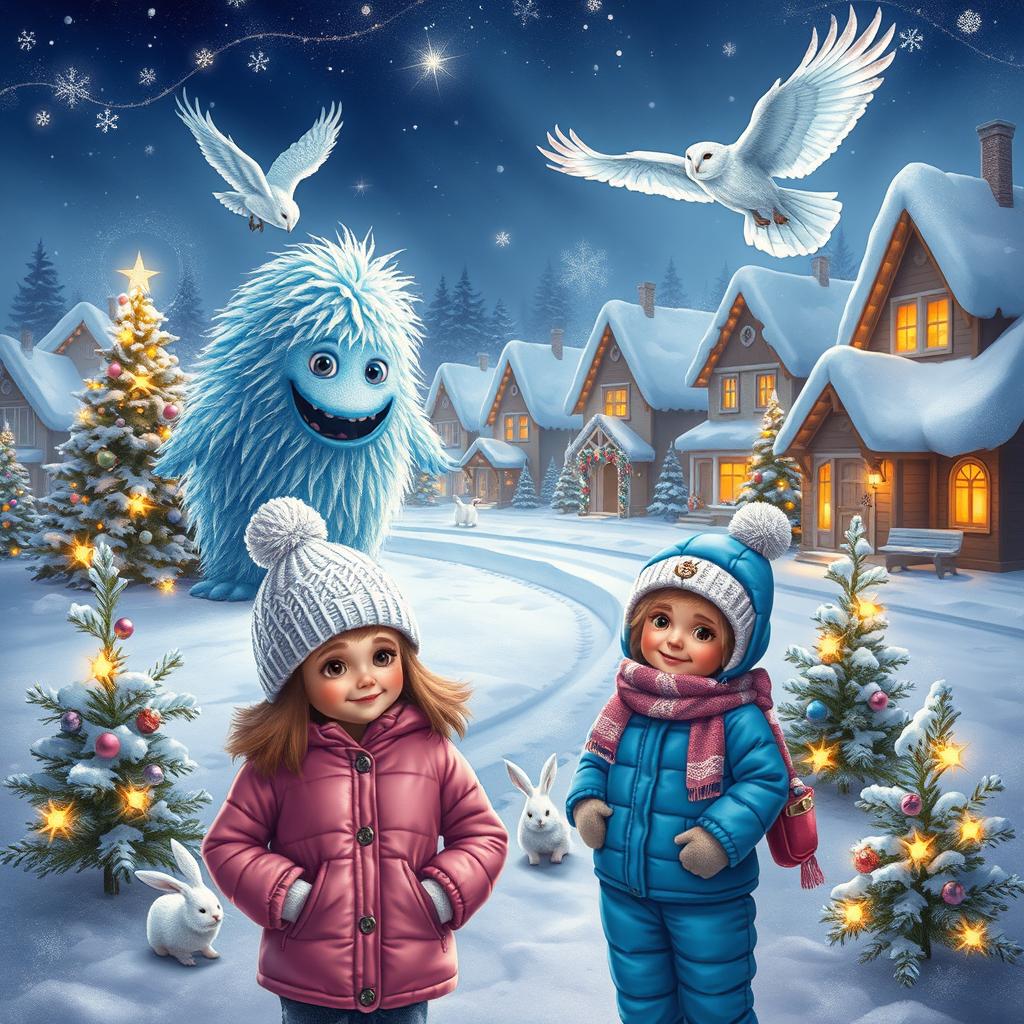 A delightful winter scene titled 'The Christmas Star' set in a magical Christmas town