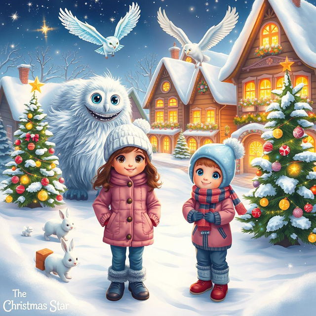 A delightful winter scene titled 'The Christmas Star' set in a magical Christmas town