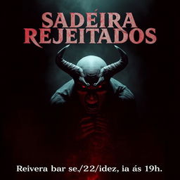 A chilling and atmospheric movie poster for a horror film titled 'Saideira dos Rejeitados'