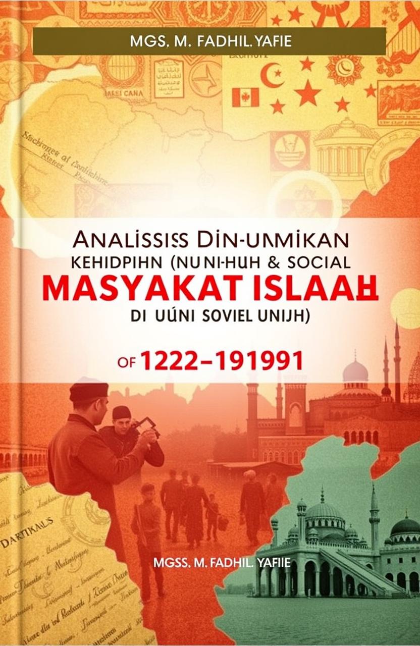 A book cover for the title 'Analisis Dinamika Kehidupan Sosial Masyarakat Islam di Uni Soviet (1922-1991)' by Mgs