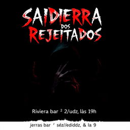 A hauntingly designed movie poster for a horror film titled 'Saideira dos Rejeitados'