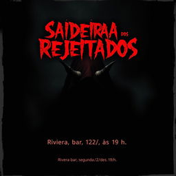 An ominous and gripping movie poster for a horror film titled 'Saideira dos Rejeitados'