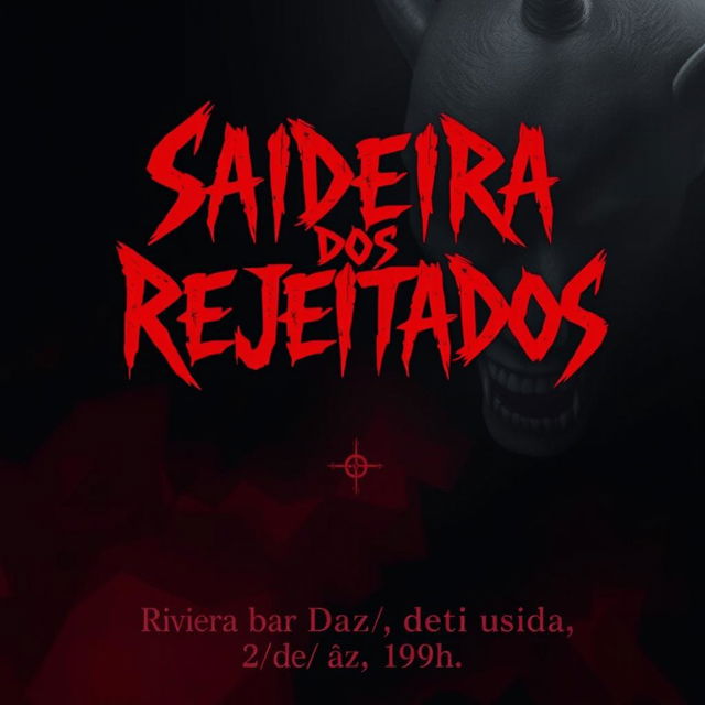 An ominous and gripping movie poster for a horror film titled 'Saideira dos Rejeitados'