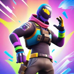 A high-quality digital art image designed as a profile picture, showcasing a vibrant Fortnite character in dynamic action pose