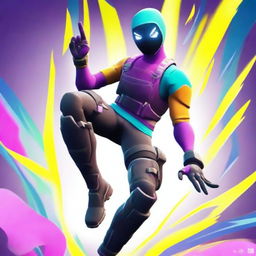 A high-quality digital art image designed as a profile picture, showcasing a vibrant Fortnite character in dynamic action pose