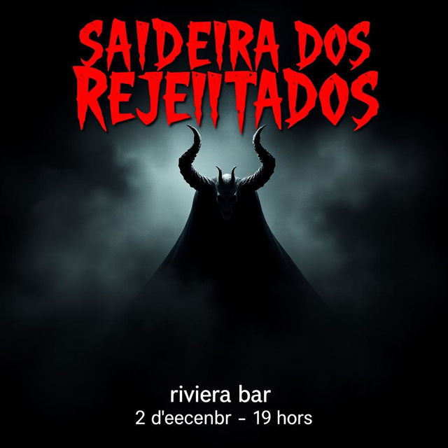 A striking and eerie movie poster for a horror film titled 'Saideira dos Rejeitados'