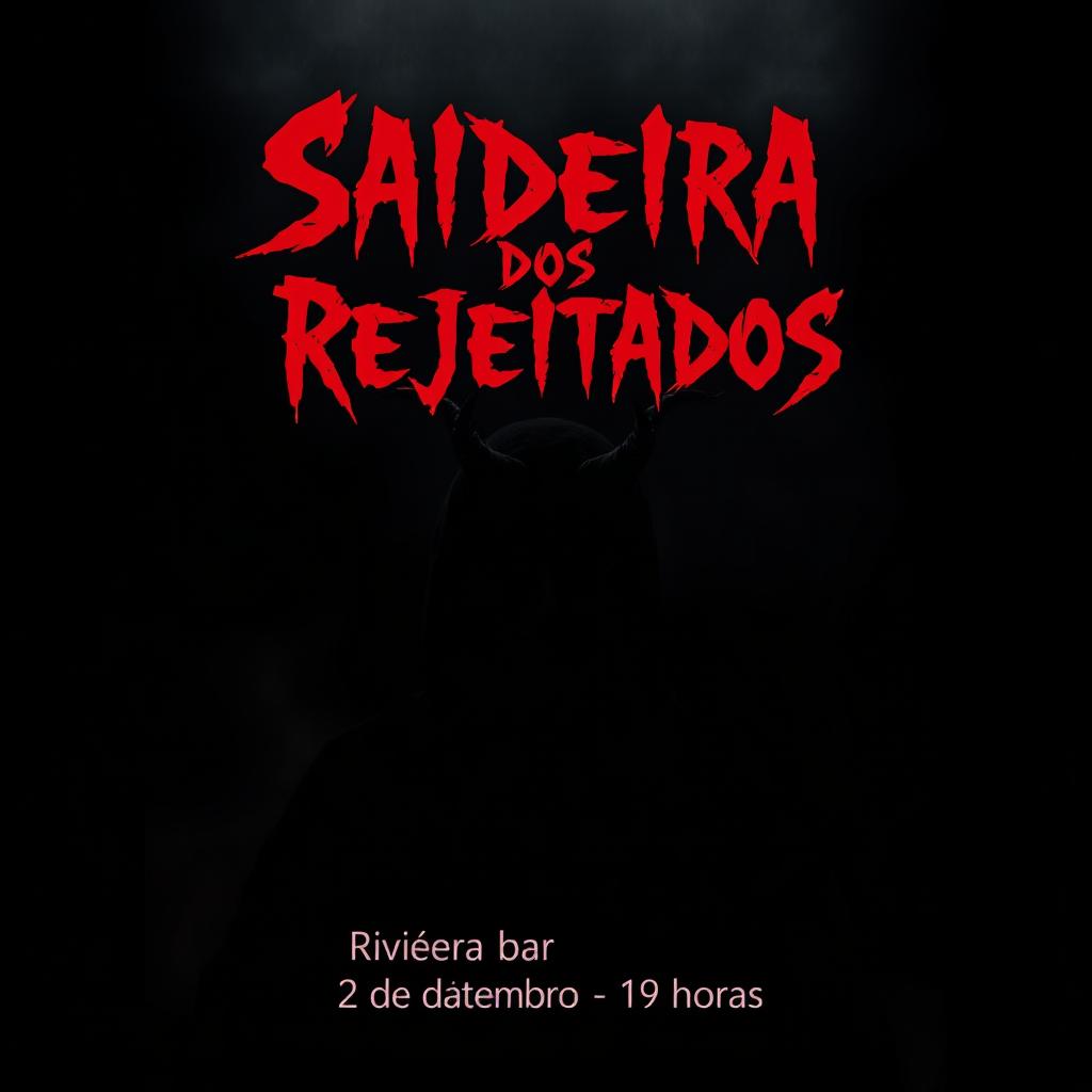 A striking and eerie movie poster for a horror film titled 'Saideira dos Rejeitados'