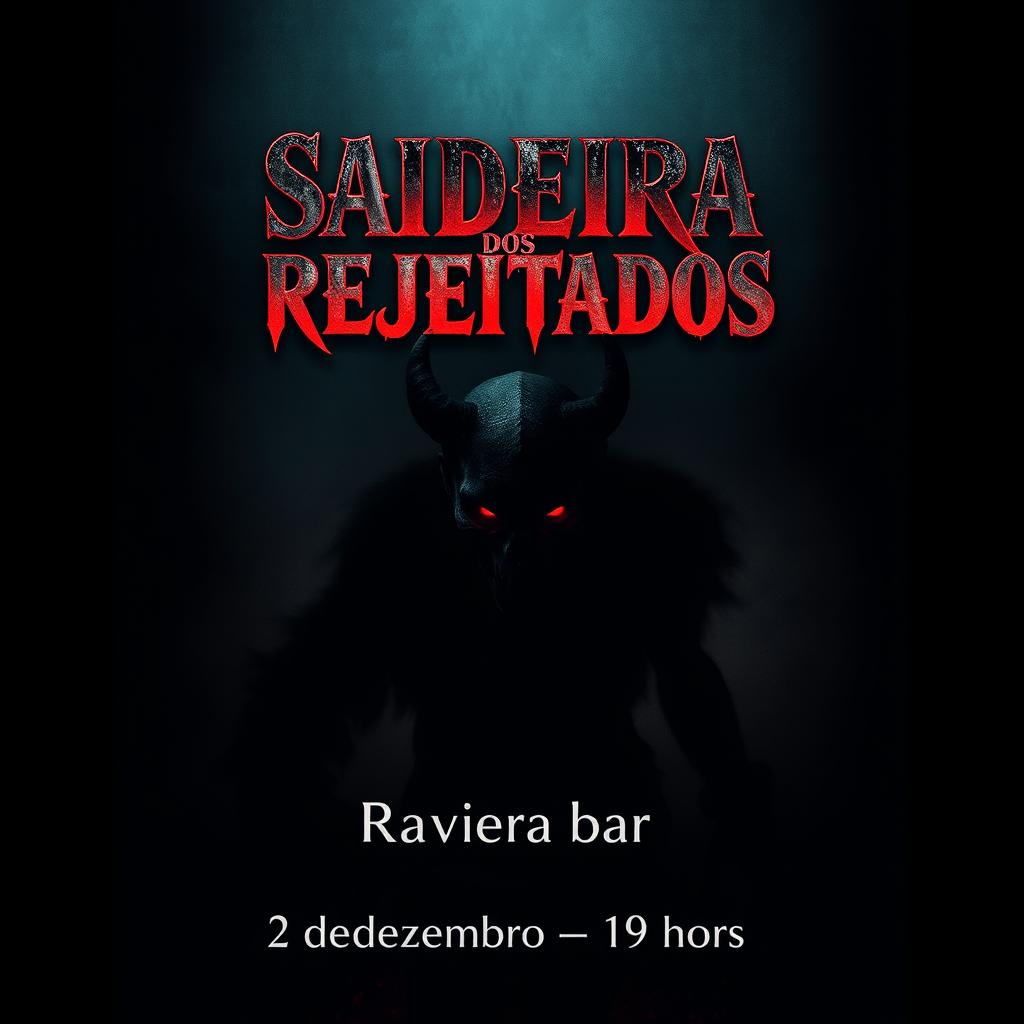 A chilling movie poster for a horror film titled 'Saideira dos Rejeitados'