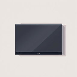 A 2D pixel art illustration depicting a top-down view of a large black flat-screen TV mounted on a wall