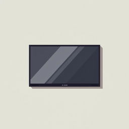 A 2D pixel art illustration depicting a top-down view of a large black flat-screen TV mounted on a wall