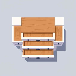 A 2D pixel art illustration showcasing a top-down view of a white chest of drawers